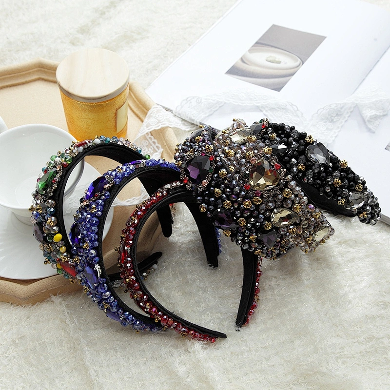Korean version of INS rhinestone hairband  color set diamond  headbands for women 2020 Party hairband