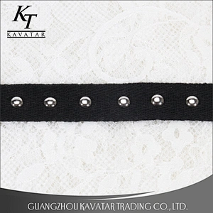 kavatar Round Beads Black Tape Lace Trimming For Garments