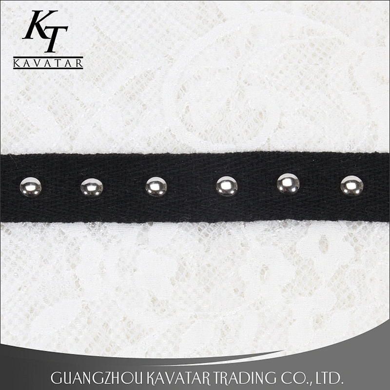 kavatar Round Beads Black Tape Lace Trimming For Garments
