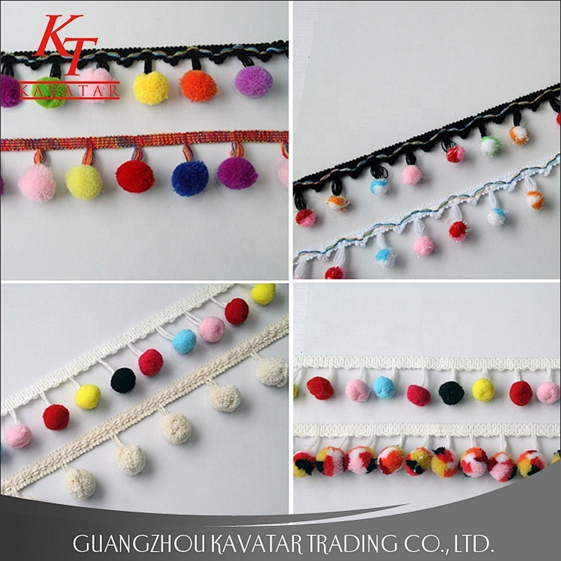 Water Soluble Trim pompom Cotton Lace for Garment Accessories
