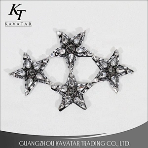 Factory Wholesale Fashion Star Style Designs Rhinestone Beaded Sew-On Patches