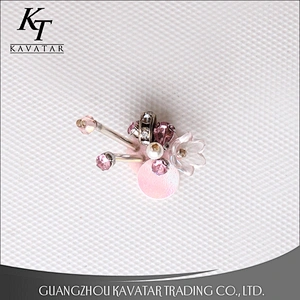 Wholesale Pink Color Rhinestones Beaded Applique Sequin Patch For Clothing