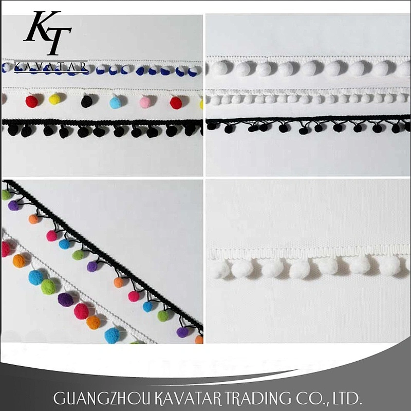 Kavatar Fancy Garment Accessories Decorative pompom Ball Lace Trimming