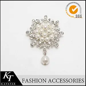 High quality crystal pearl beads chaton button