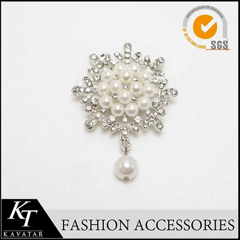 High quality crystal pearl beads chaton button