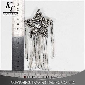 New Design Star Shape Rhinestone Beaded Patches For Decorative Women Bag