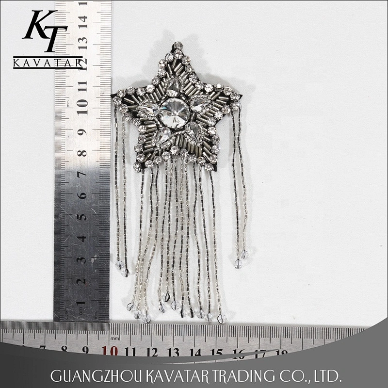 New Design Star Shape Rhinestone Beaded Patches For Decorative Women Bag