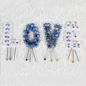Letter Love Sequin Flower Patches For Clothing