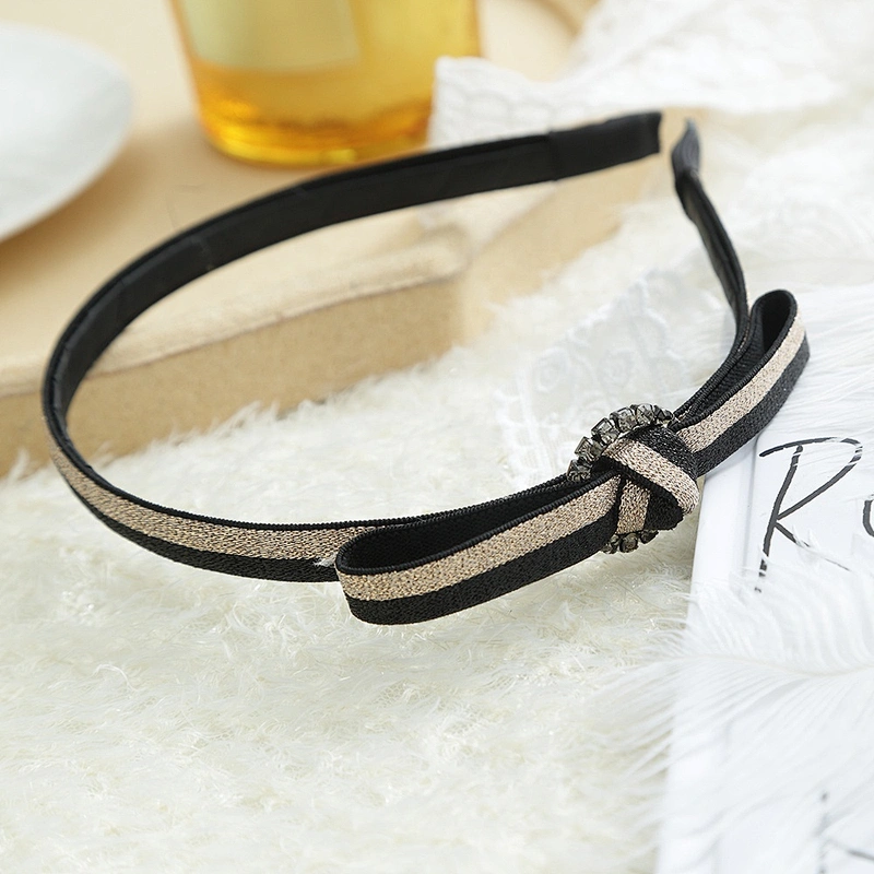 Bow rhinestone hairband with matte texture from manufacturer, fashionable headband for party