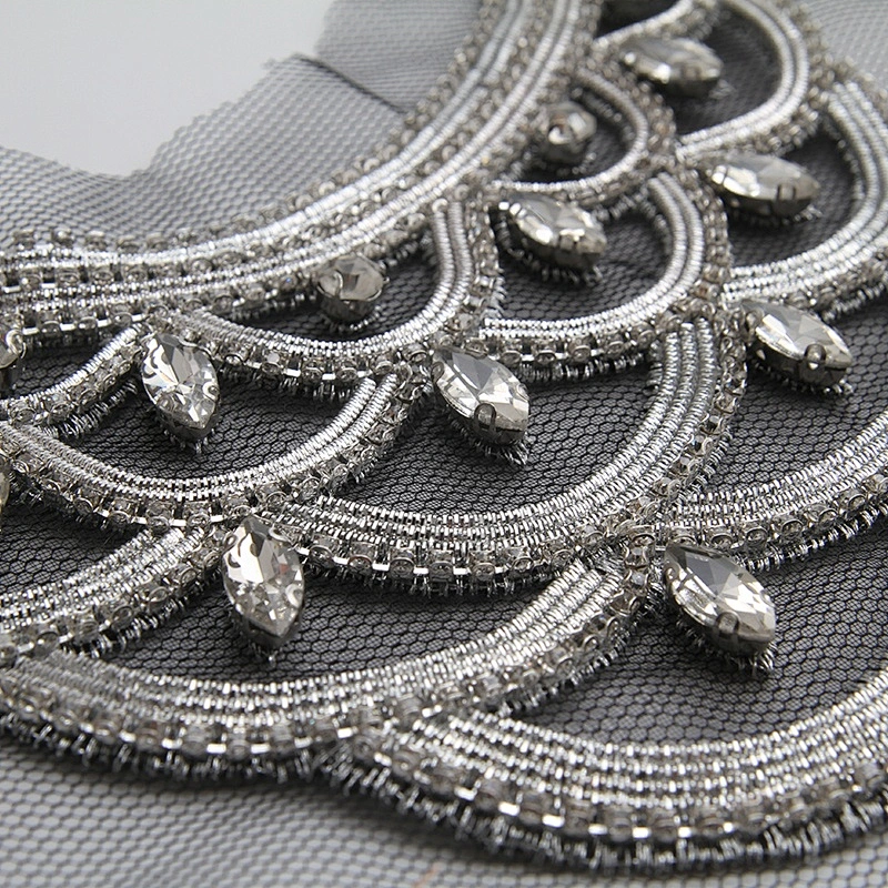 wholesale 3d patches rhinestone Sew on patches custom  for clothing big patches