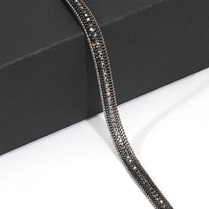 Wholesale Black Chained Rhinestone Hot Fix Trimming with Accessories Beads