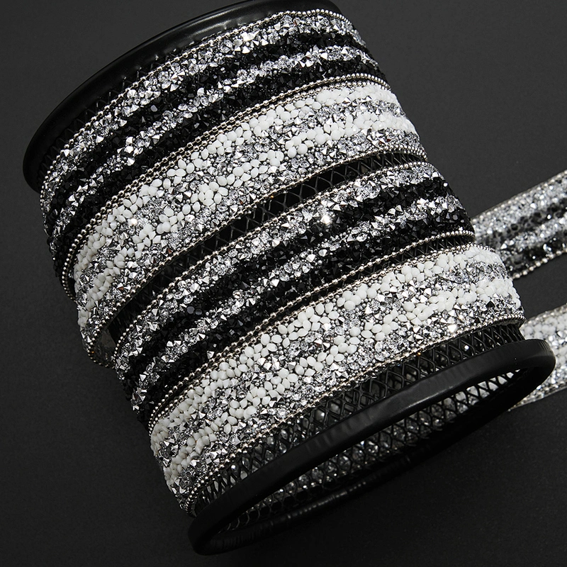 Kavatar Wholesale Garment Hangtag Heat Label Rhinestone Chain Rhinestone Transfer For T-shirt Hotfix Trim Iron on Trims