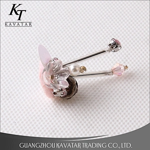 Wholesale Pink Color Rhinestones Beaded Applique Sequin Patch For Clothing