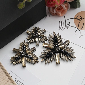 Wholesale handmade beaded rhinestone patch for decoration clothing patch custom patches