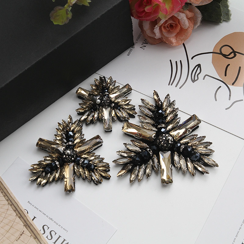Wholesale handmade beaded rhinestone patch for decoration clothing patch custom patches