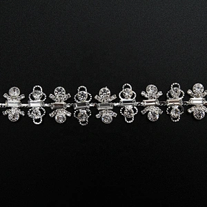 Kavatar Glitter Sewing Strass Ribbon Crystal Applique Clear Glass Rhinestone Chain Fringe