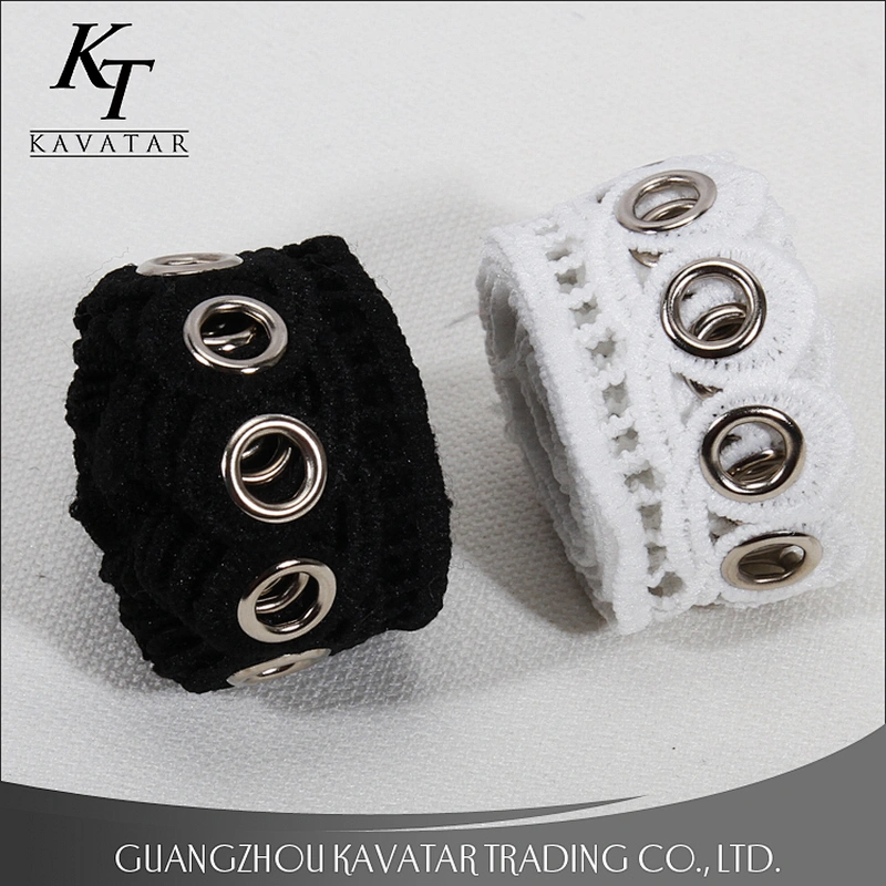 Special eyelet trim, made of eyelet and alloy/used for garment decoration