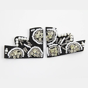 Beaded peacock rhinestone Patches for women clothing fashion Sew on patch 3d patches clothing