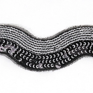 Unique Bullion Embroidery Wavy Sequin Mesh Lace Trim for Clothes Dresses