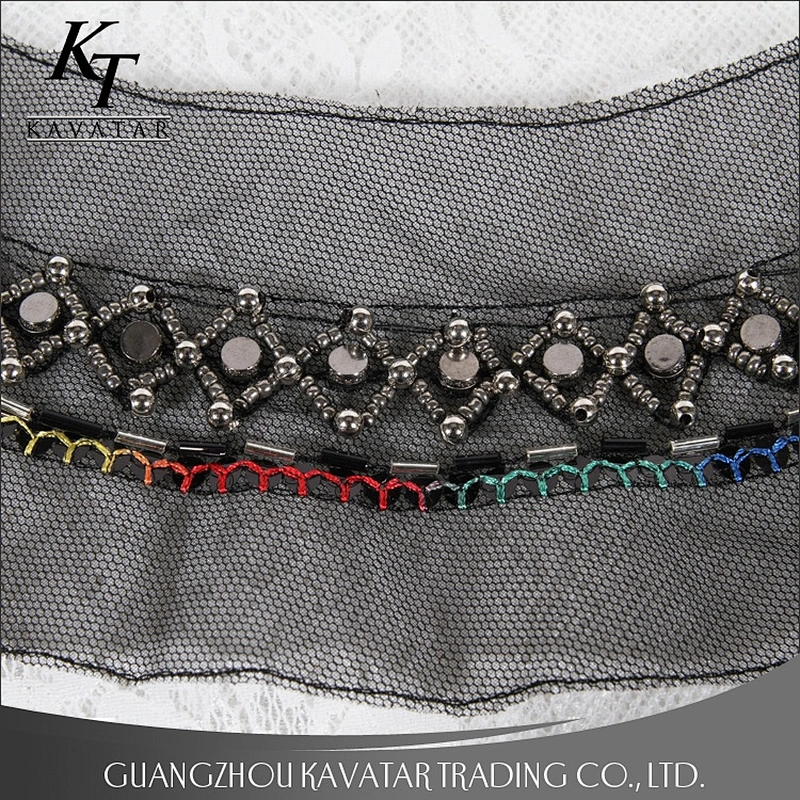 New Design Arch Shape Neck Embroidery Trim For Garment Accessories