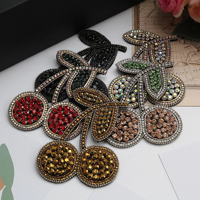 Batch cute custom personalized embroidery embroidery iron clothing cherry patch rhinestone beaded patches