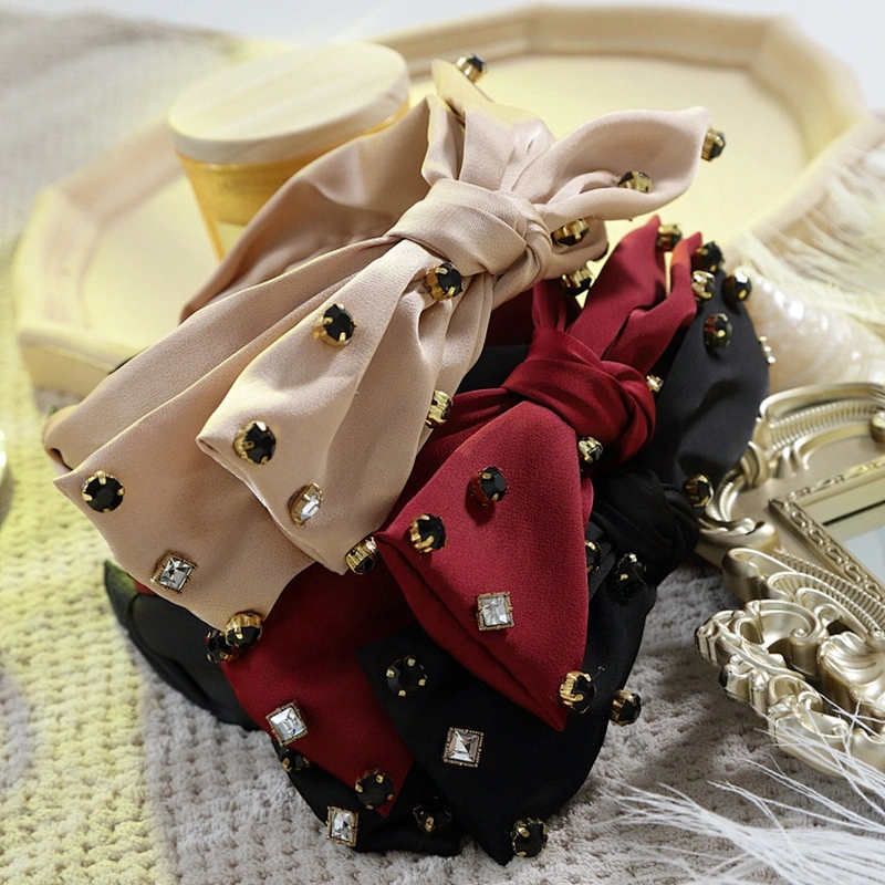 Fashion headbands 2020  Korean version of rhinestone pearl bow hairband  headbands for girls hair accessories