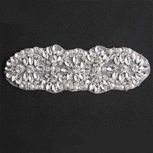 Bride Dress Patch Decorative Rhinestones Appliques With Claw Rhinestone