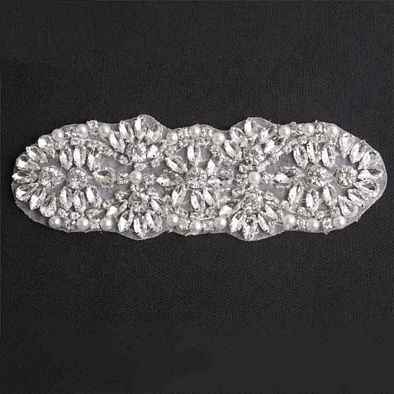 Bride Dress Patch Decorative Rhinestones Appliques With Claw Rhinestone
