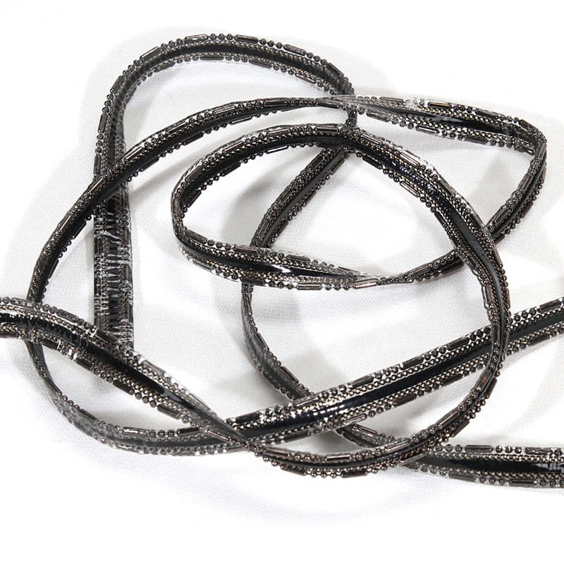 China Supplier Black Plastic Beads Iron On Hotfix Rhinestone Trim