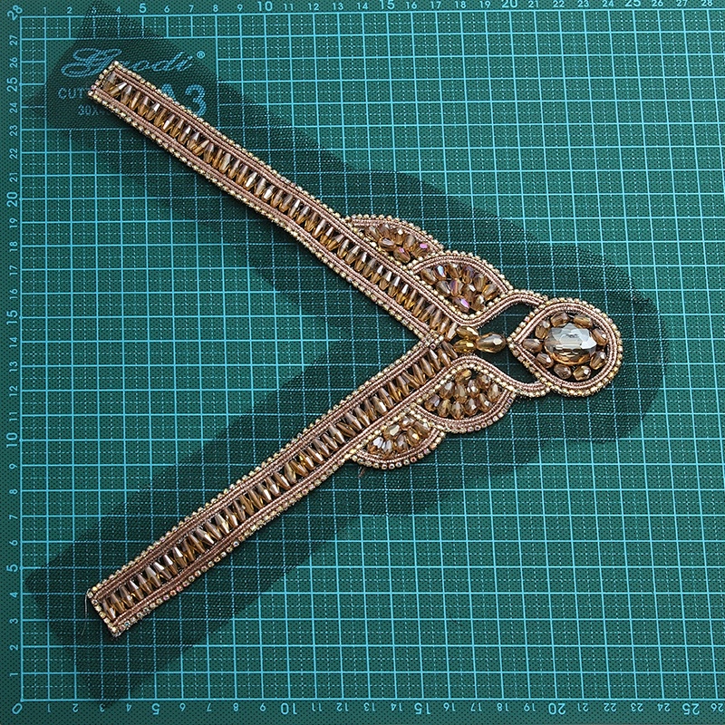 Wholesale Latest Patches clothing use garment Appliqued patches beads rhinestone 3D custom patch