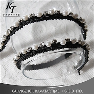 Popular Small Lace Trim Pearl Beaded Rhinestone Lace Decorative For Dress