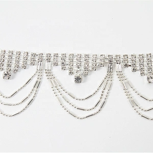 Shining Tassel Rhinestone Trims Bridal Decoration Clothing Rhinestones chains Sew on