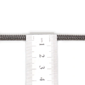 Black Plastic Beads Mini Hot Fix Trim with Copper Chain