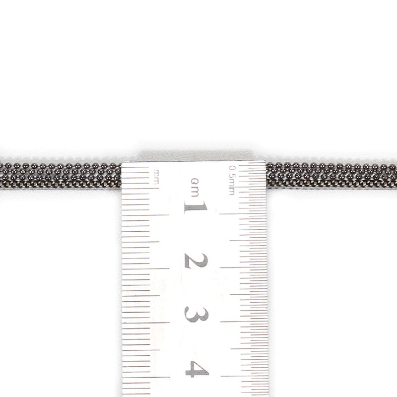 Black Plastic Beads Mini Hot Fix Trim with Copper Chain