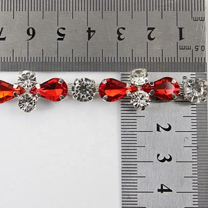 rhinestone beaded glass trim hotfix banding fashion embroidered gold bead lace trim
