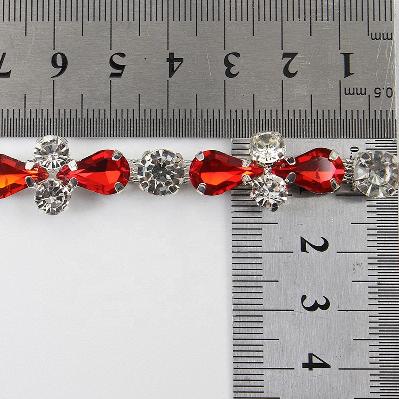 rhinestone beaded glass trim hotfix banding fashion embroidered gold bead lace trim