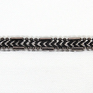 Black Bordered Accessories Beads Hotfix Transfer Trim with kavatar Braided Strip