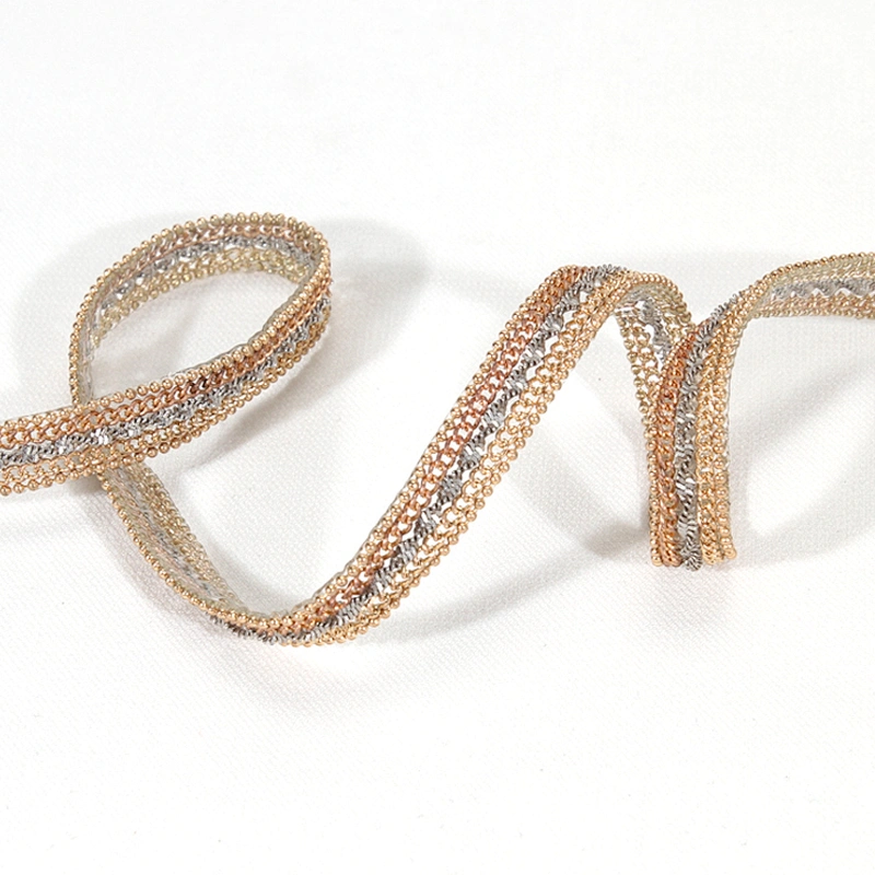 Mini Gold Accessories Chain Bordered Hot Fix Rhinestone Trim for Hats Shoes Clothes