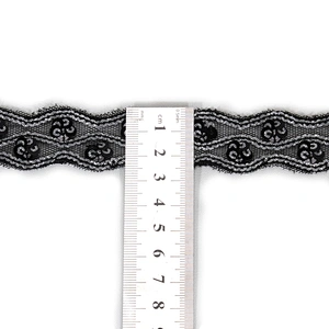 Handmade Wavy Shape Sequin Mesh Guipure Lace Trim for Clothing