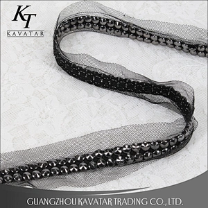 Design handmade embroidery Copper beaded lace trim