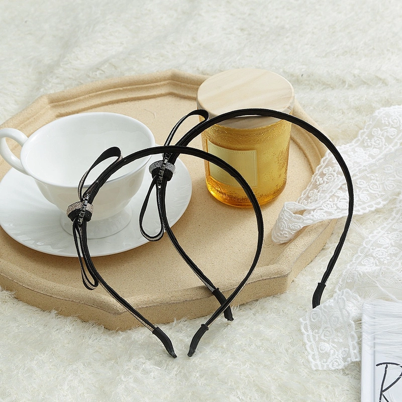 Bow rhinestone hairband with matte texture from manufacturer, fashionable headband for party