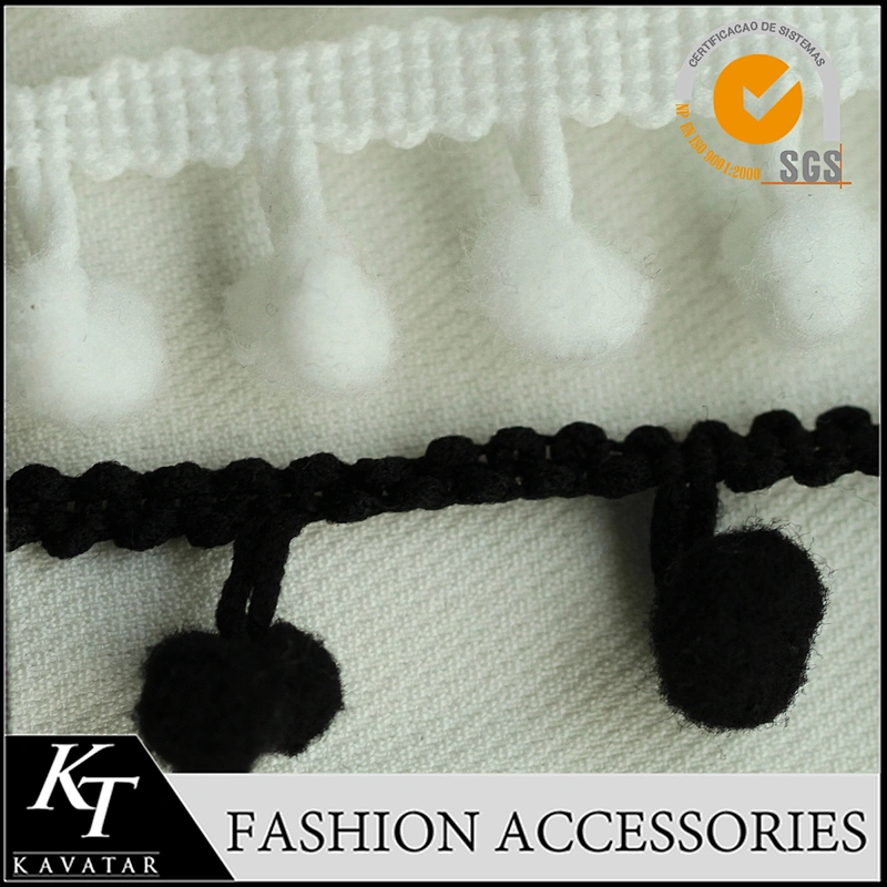 Wholesale top latest design lace trim with pom pom for garment