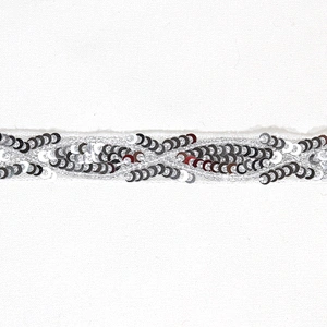 Design Grace 2cm Jacquard Beaded Mesh Lace Embroidery Sequin Tape