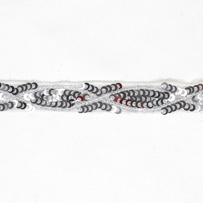 Design Grace 2cm Jacquard Beaded Mesh Lace Embroidery Sequin Tape