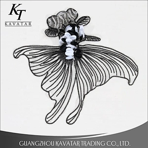 Sequin Lace Patches Beaded Applique On Clothing Black Embroidery Patch