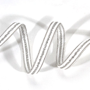 Wholesale 1cm Copper Chain Beaded Hotfix Trim with White Strips