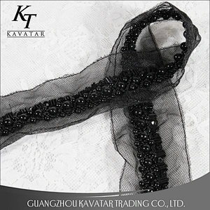 Handmade Sew On Mesh Beaded Lace For Clothing Accessories