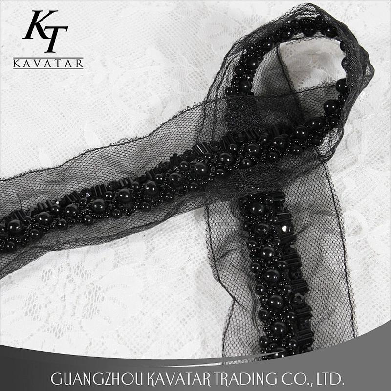 Handmade Sew On Mesh Beaded Lace For Clothing Accessories