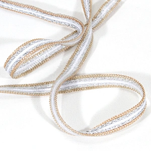 Bulk Fashion Gold Accessories Chain White Strip Embellished Hot Fix Trim for Garments Accessories