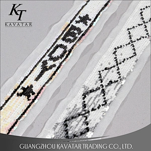 Custom Reversible Embroidery Sequin Lace Trim